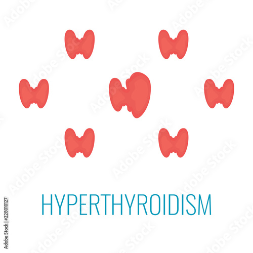 Thyroid gland pattern on white background. Human body organs anatomy icon. Thyroid diagram scheme sign. Medical concept. Isolated vector illustration.