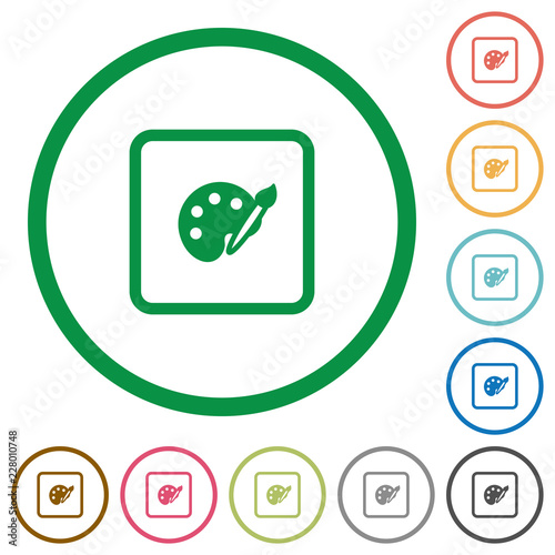 Adjust object color flat icons with outlines