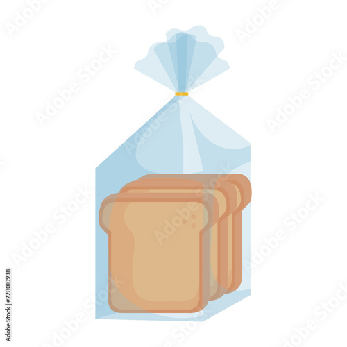 fresh breads toast in plastic bag
