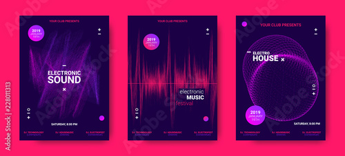 Electronic Music Posters with Sound Amplitude.