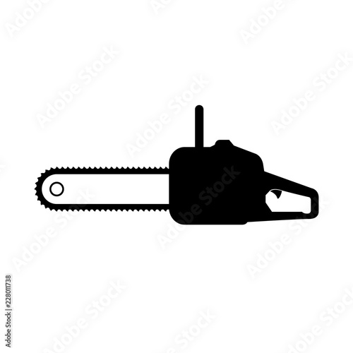 Chainsaw icon, logo on white background