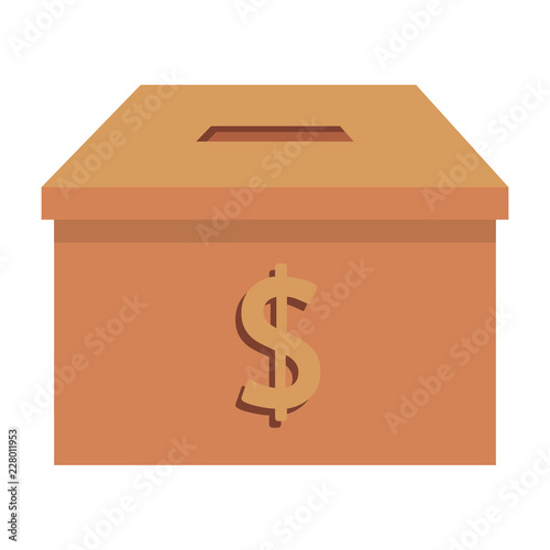 donation box with money symbol