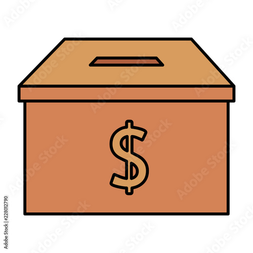 donation box with money symbol