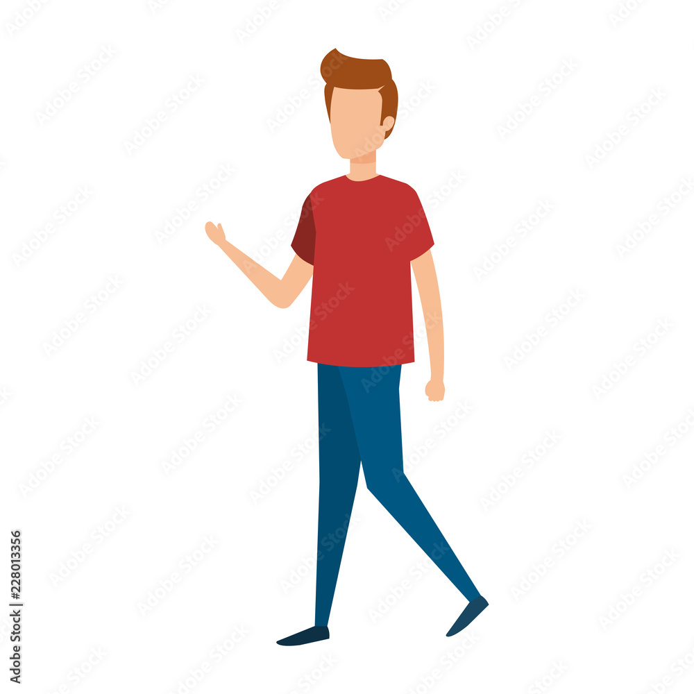 young and casual man character