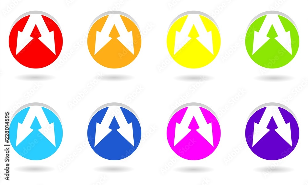 Set of circle icon with arrows. Vector graphic illustration of rainbow colors. Set of circle icon with arrows. Vector graphic illustration of rainbow colors.