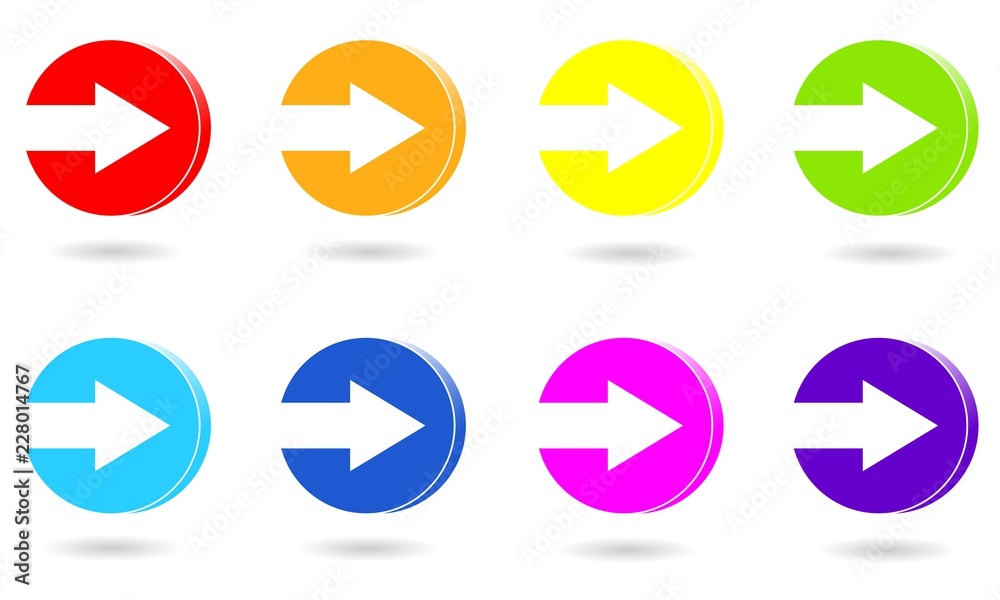 Set of circle icon with arrows. Vector graphic illustration of rainbow colors. Set of circle icon with arrows. Vector graphic illustration of rainbow colors.