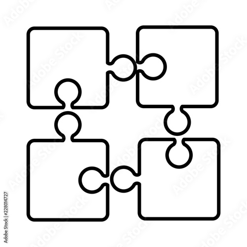 puzzle pieces isolated icon