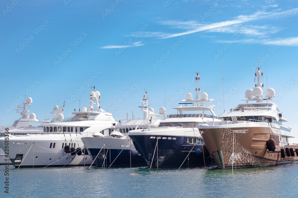 some yachts moored in the port some yachts moored in the port