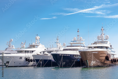 some yachts moored in the port