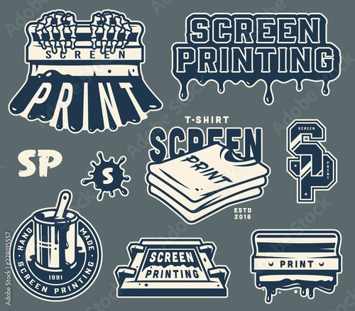 Screen printing elements collection