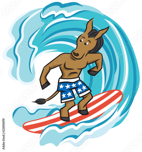 Democratic donkey rides a wave of voter enthusiasm to victory in the U.S. elections. photo