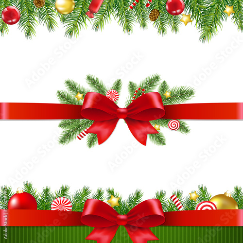 Xmas Garland Set White Background