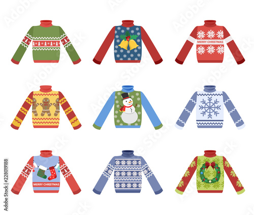 Cute warm christmas sweater for winter set