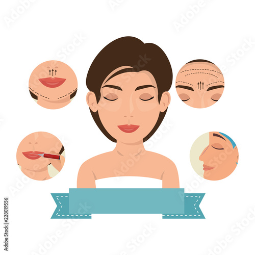 woman with plastic surgery infographic