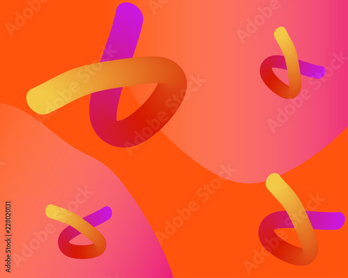 Glowing modern geometric shapes . Vector