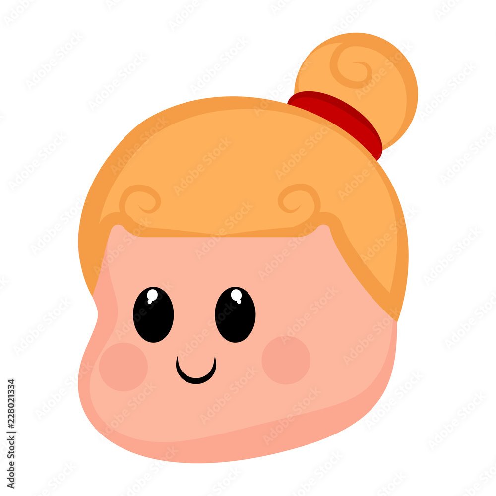Cute happy girl avatar. Vector illustration design Cute happy girl avatar. Vector illustration design