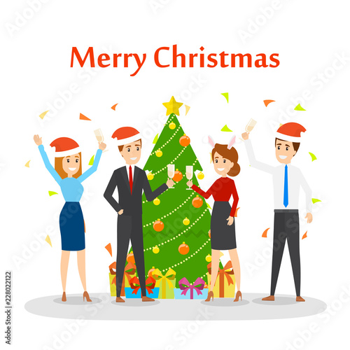 People have fun on the office christmas party