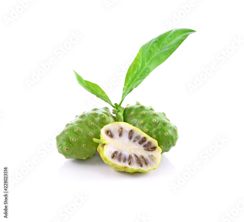 Noni fruit on white background