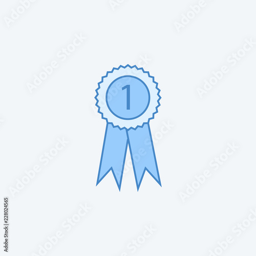 Medal 2 colored line icon. Simple dark and light blue element illustration. Medal concept outline symbol design from education set