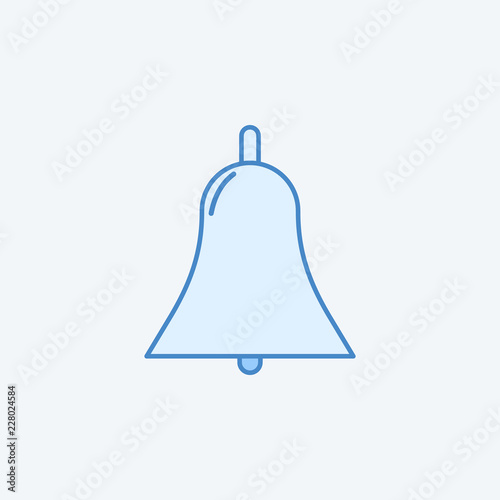 bell 2 colored line icon. Simple dark and light blue element illustration. bell concept outline symbol design from education set