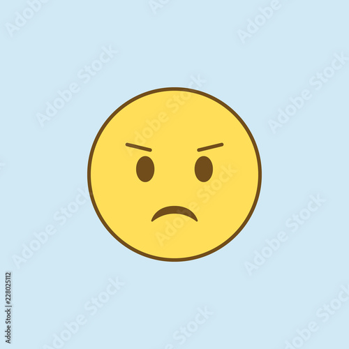frowning 2 colored line icon. Simple yellow and brown element illustration. frowning concept outline symbol design from emoji set