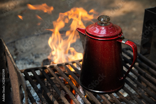 Quadro em tela Fresh Brewing Camp Fire Coffee