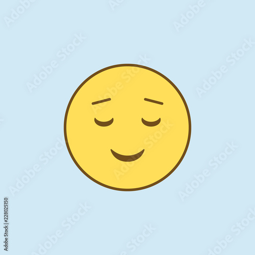 easy pleasant smile 2 colored line icon. Simple yellow and brown element illustration. easy pleasant smile concept outline symbol design from emoji set
