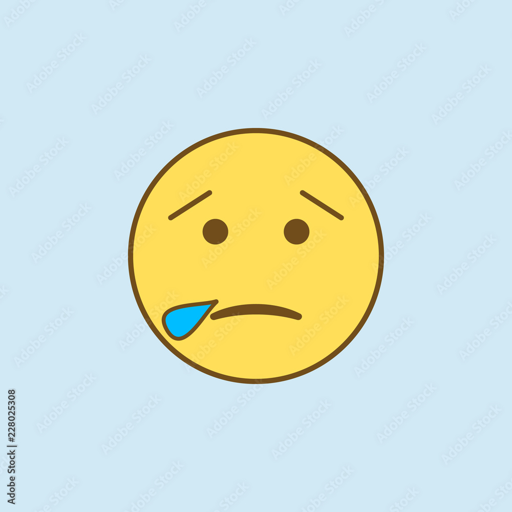 Fototapeta premium sleepy 2 colored line icon. Simple yellow and brown element illustration. sleepy concept outline symbol design from emoji set