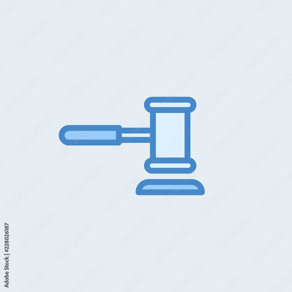 Line icon- judge gavel on the white background Line icon- judge gavel on the white background