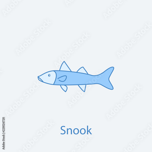 snook 2 colored line icon. Simple light and dark blue element illustration. snook concept outline symbol design from fish set