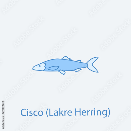 lakre herring 2 colored line icon. Simple light and dark blue element illustration. lakre herring concept outline symbol design from fish set