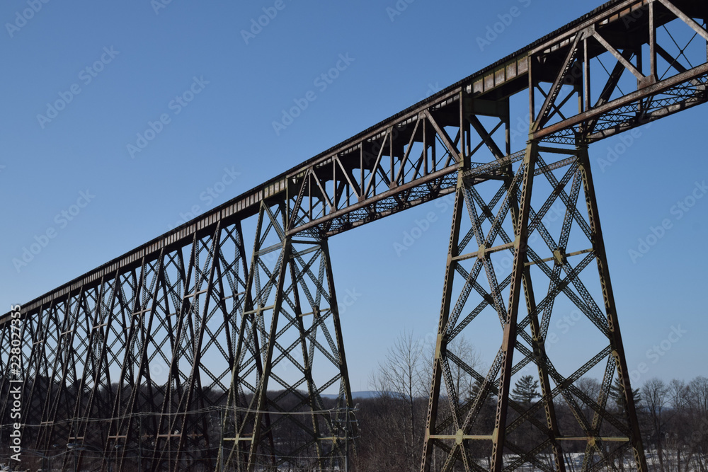 old suspended railroad bridge