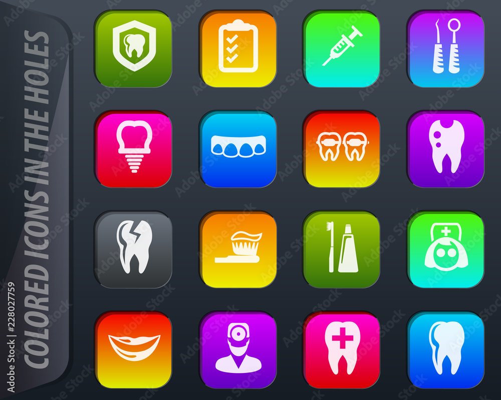 Dental icons set