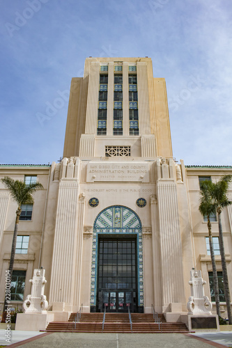 Stairs Leading up to the Courtyard and Entrance of the San Diego Courthouse, California, USA photo