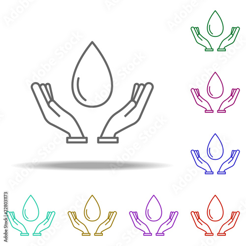 save the water outline icon. Elements of Ecology in multi color style icons. Simple icon for websites, web design, mobile app, info graphics