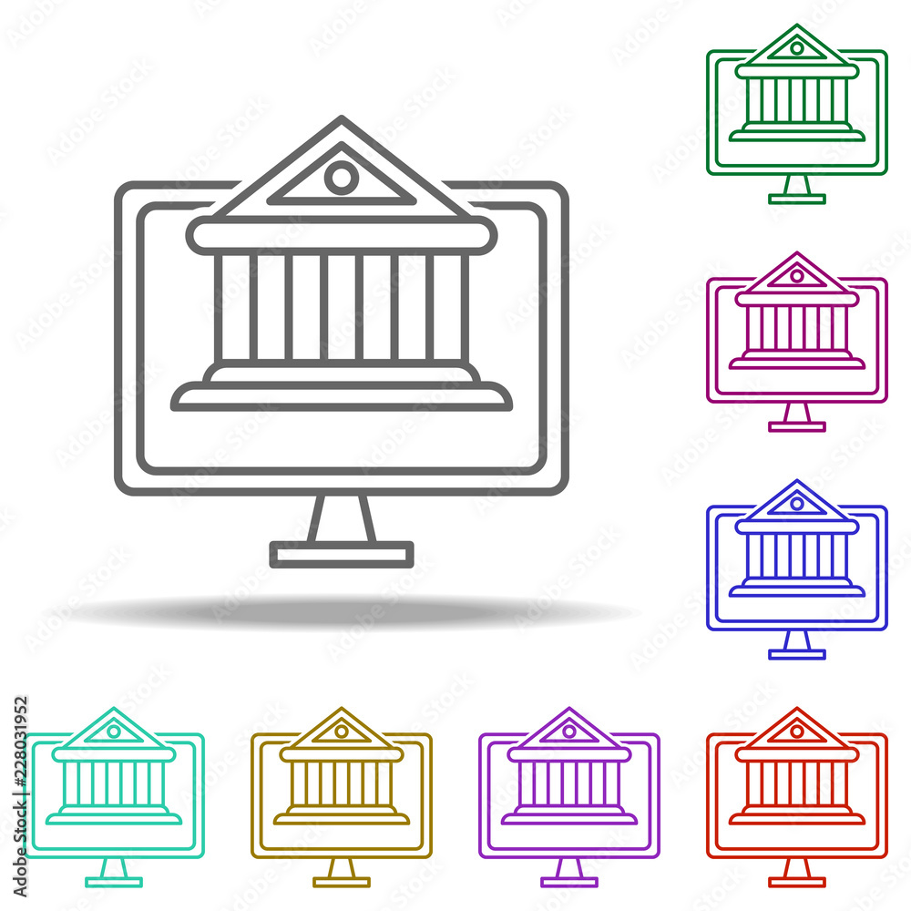 online banking outline icon. Elements of Banking & Finance in multi color style icons. Simple icon for websites, web design, mobile app, info graphics
