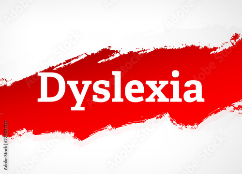 Dyslexia Red Brush Abstract Background Illustration