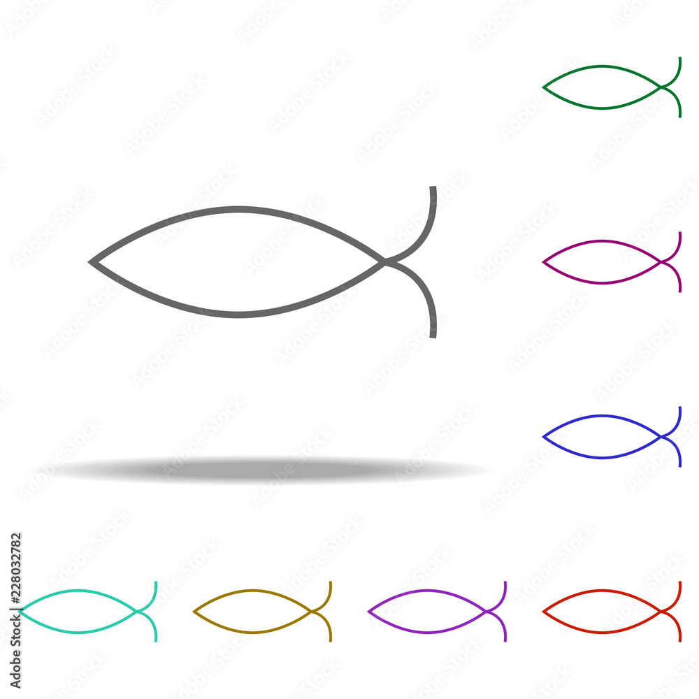 christian fish outline icon. Elements of religion in multi color style icons. Simple icon for websites, web design, mobile app, info graphics christian fish outline icon. Elements of religion in multi color style icons. Simple icon for websites, web design, mobile app, info graphics