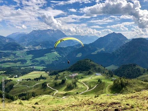 Paragliding in the Austrian mountains photo