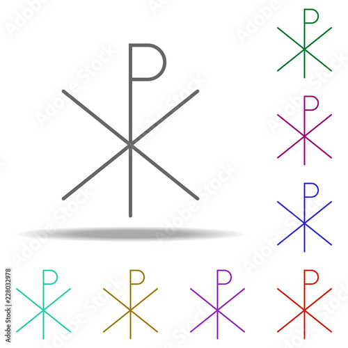 Chi rho outline icon. Elements of religion in multi color style icons. Simple icon for websites, web design, mobile app, info graphics