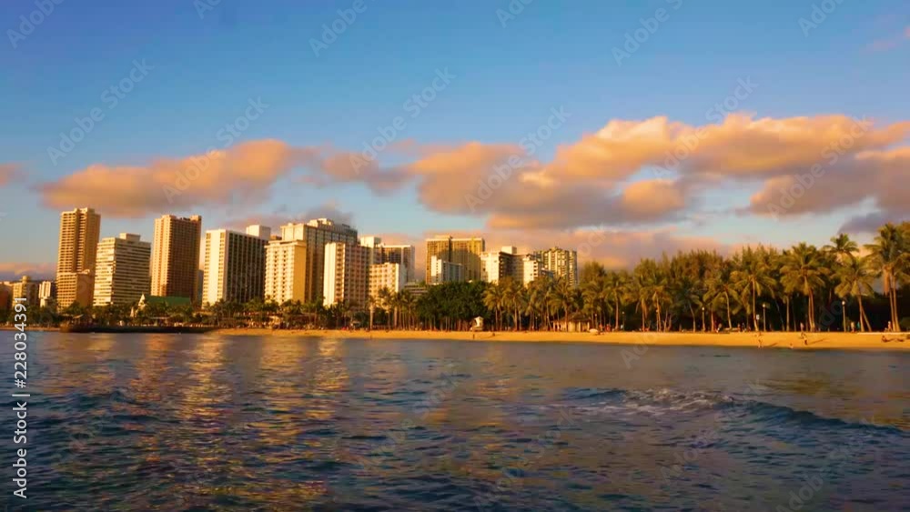 Timelapse of Clouds Over Waikiki Beach and Pacific Ocean in Honolulu Hawaii, HD Timelapse of Clouds Over Waikiki Beach and Pacific Ocean in Honolulu Hawaii, HD