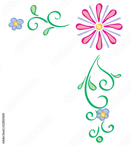 Abstract Floral Border - Upper Right