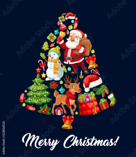 Christmas jingle bell made up of Xmas icons