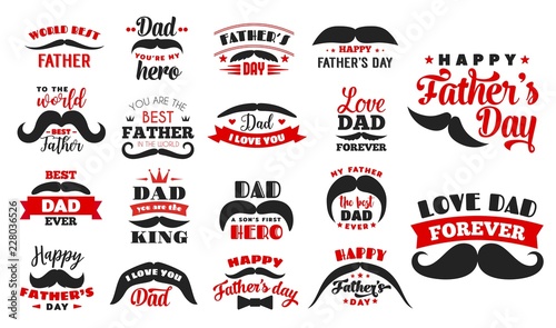 Happy fathers day holiday icons