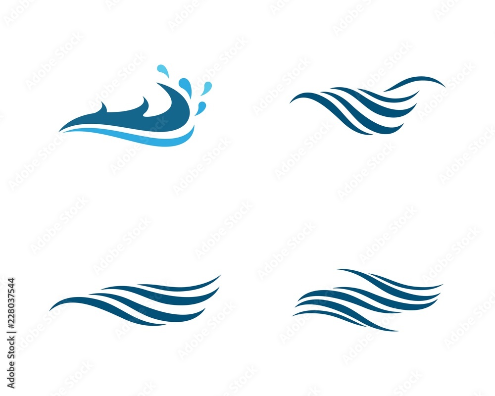 Naklejka premium Water wave logo illustration