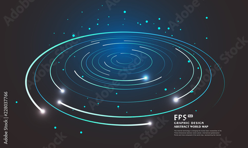 Abstract vortex circular swirl lines. Star trails around night sky. Luminous helix
