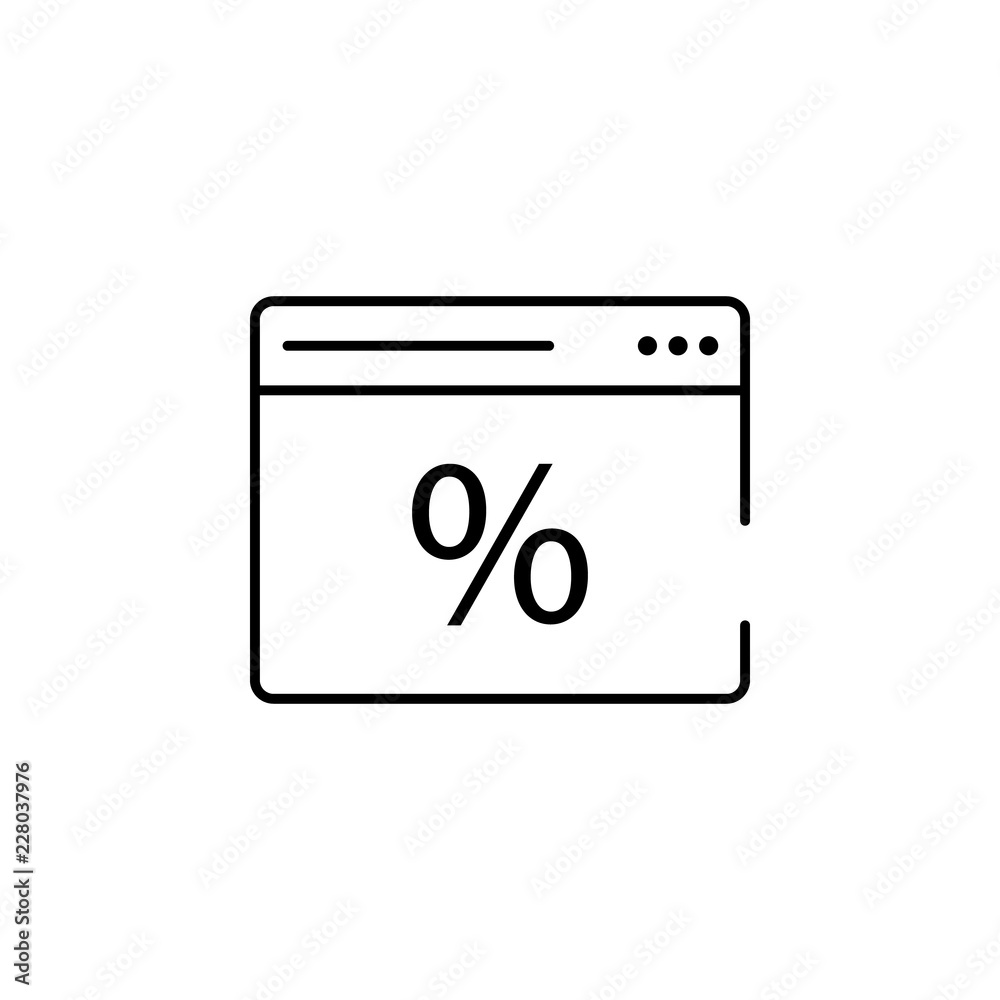online sale browser icon. Element of cyber monday icon for mobile concept and web apps. Thin line online sale browser icon can be used for web and mobile