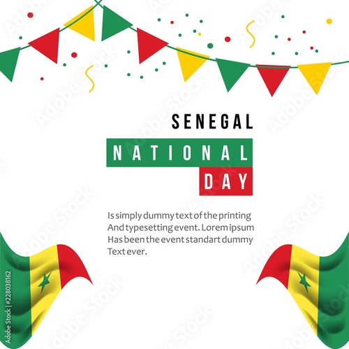 Senegal National Day Vector Template Design Illustration