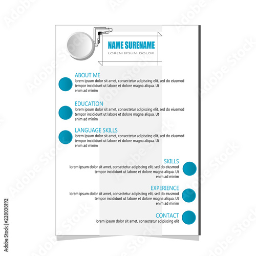 Cv resume designt template vector photo