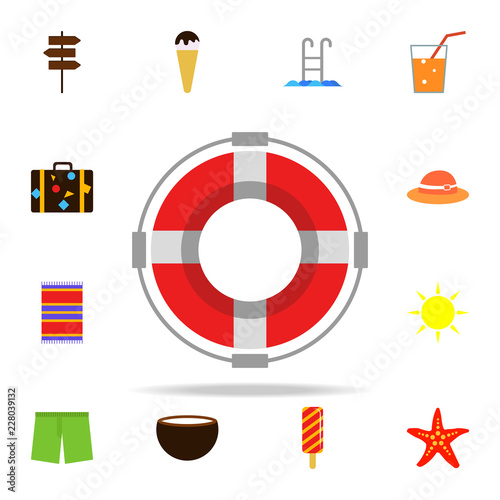 Lifebuoy flat icon. Summer icons universal set for web and mobile